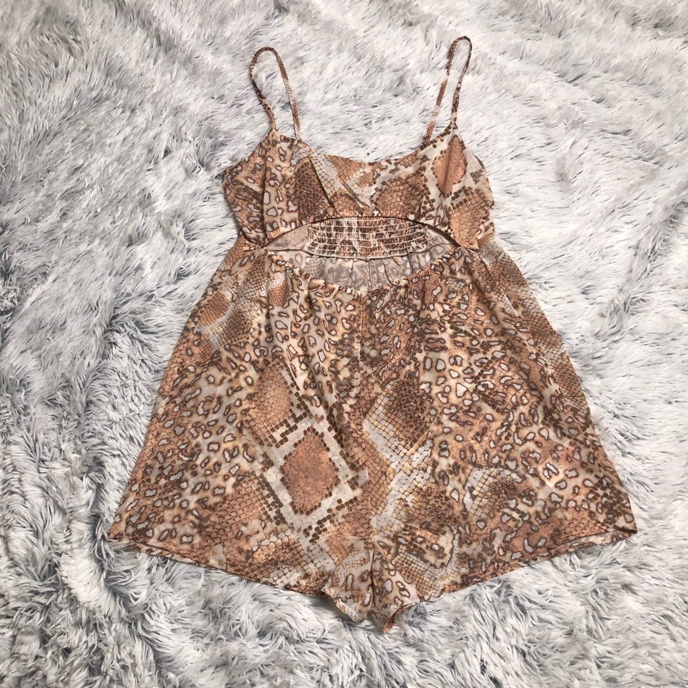 TOPSHOP snake print cutout Romper